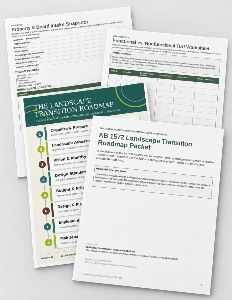 Soilogical AB 1572 Landscape Transition Roadmap for HOA boards and commercial properties